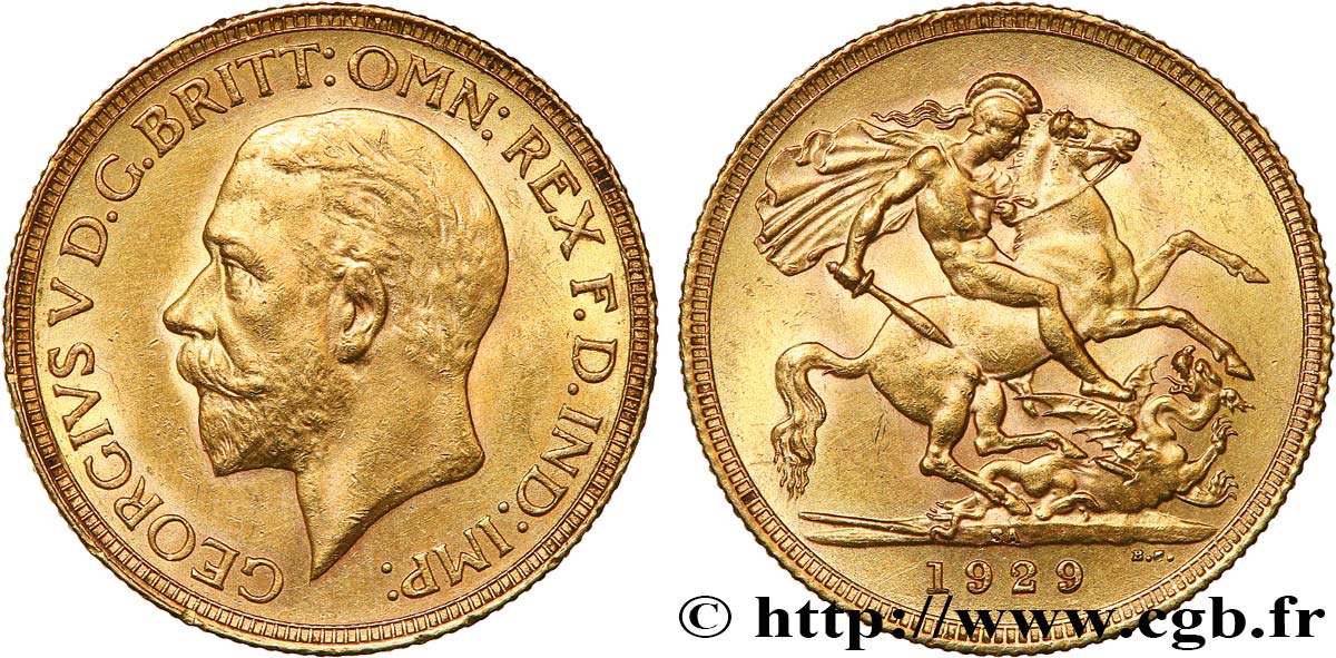 INVESTMENT GOLD 1 Souverain Georges V 1929 Pretoria fVZ 