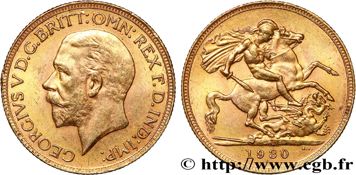 INVESTMENT GOLD 1 Souverain Georges V 1930 Afrique du Sud AU 