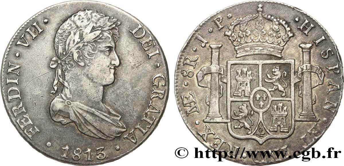 PÉROU 8 Reales Ferdinand VII 1813 Lima TTB 