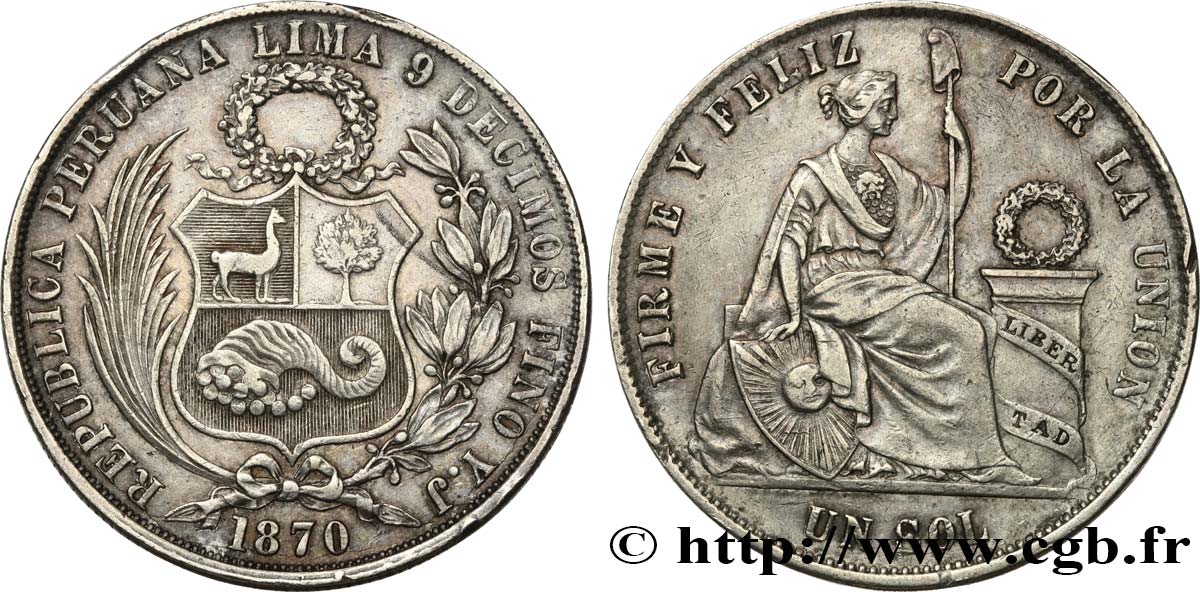 PERú 1 Sol 1870 Lima MBC 
