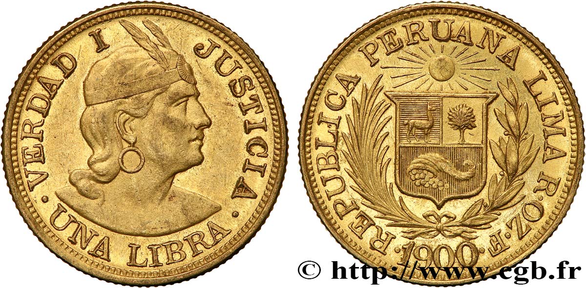 PERú 1 Libra 1900 Lima EBC 