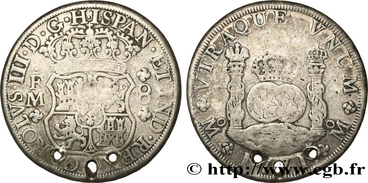 MEXICO 8 Reales Charles III 1771 Mexico VF 