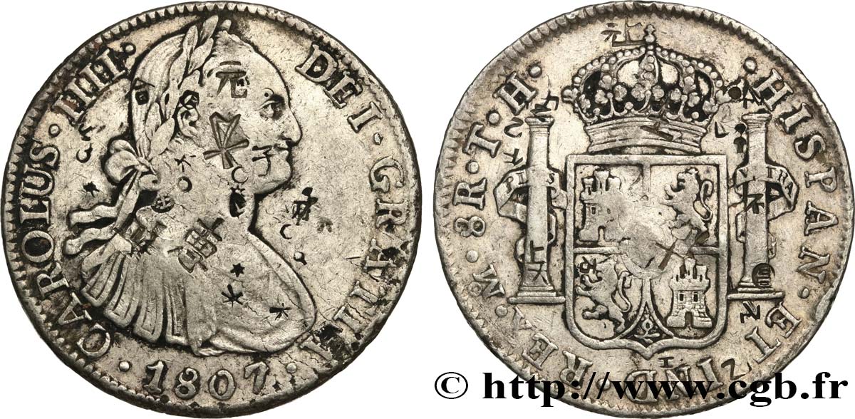 MEXIQUE 8 Reales Charles IV 1807 Mexico TTB 