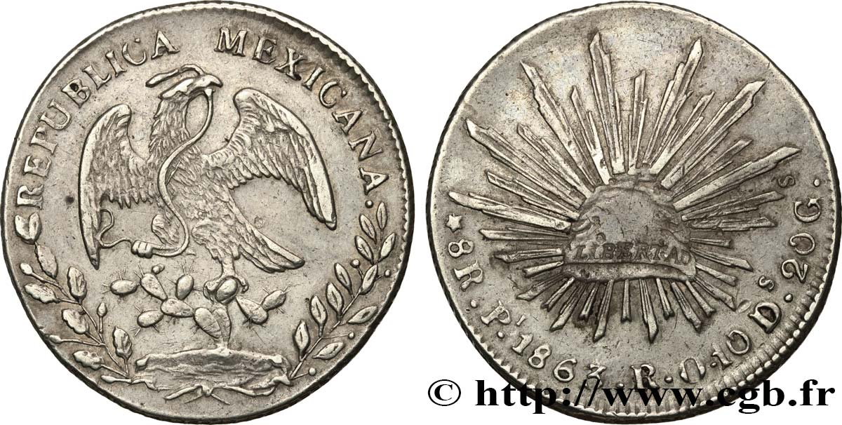 MESSICO 8 Reales 1863 San Luis Potosi q.SPL 