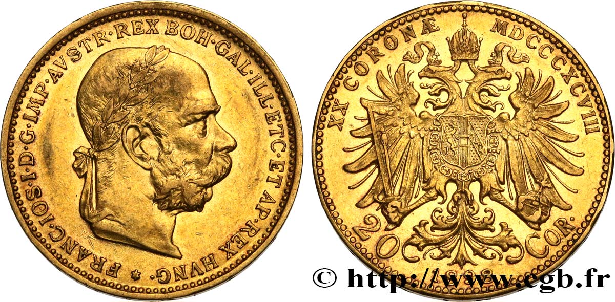 AUSTRIA 20 Corona François Joseph 1898 Vienne EBC/SC 