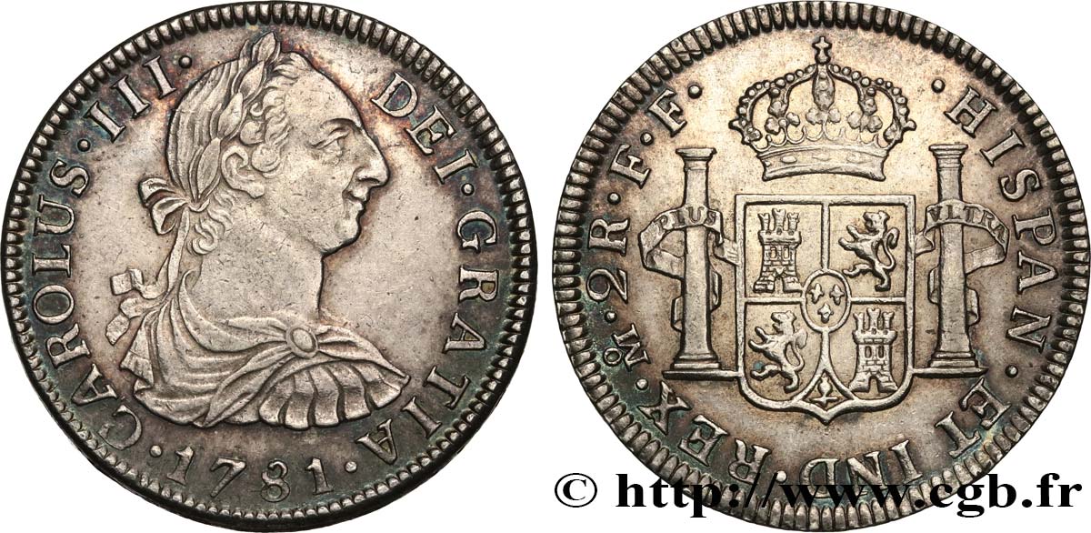 MEXIQUE 2 Reales Charles III 1781 Mexico TTB+ 