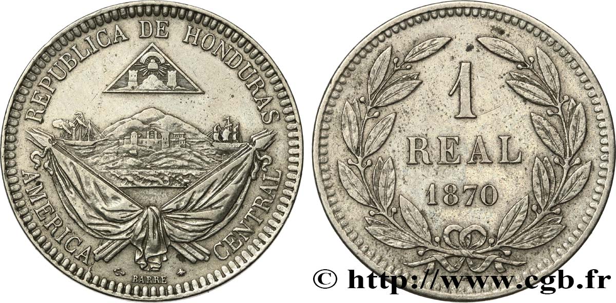 HONDURAS 1 Real 1870 Paris XF 
