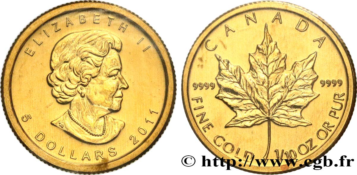 CANADá
 5 Dollars or  Maple leaf  2011  FDC 
