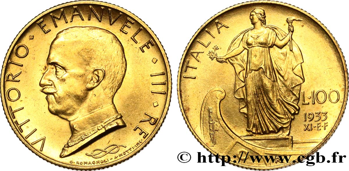 ITALIA 100 Lire, an XI 1933 Rome SC 