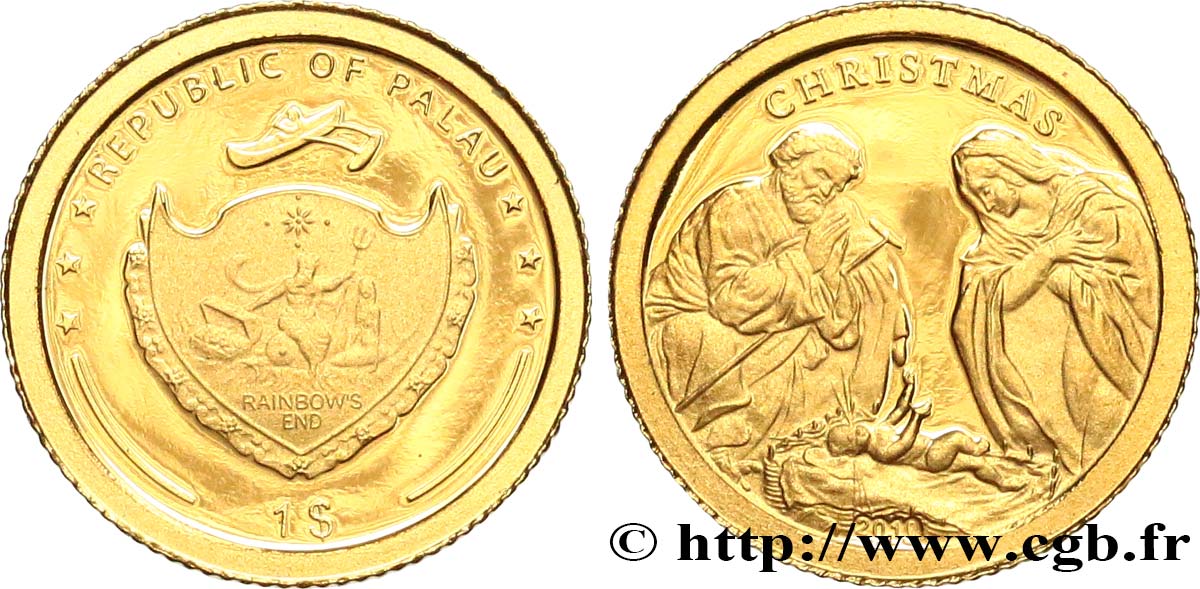 PALAU 1 Dollar Proof Nativité 2010  FDC 