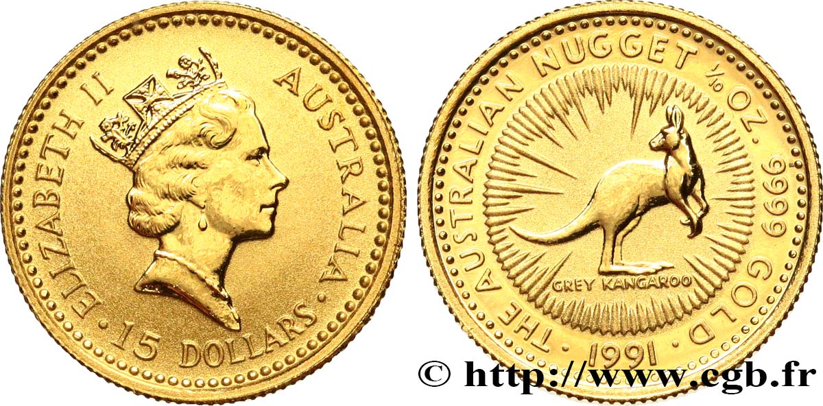 AUSTRALIE 15 Dollars (1/10 Once) Proof Elisabeth II 1992  SPL 