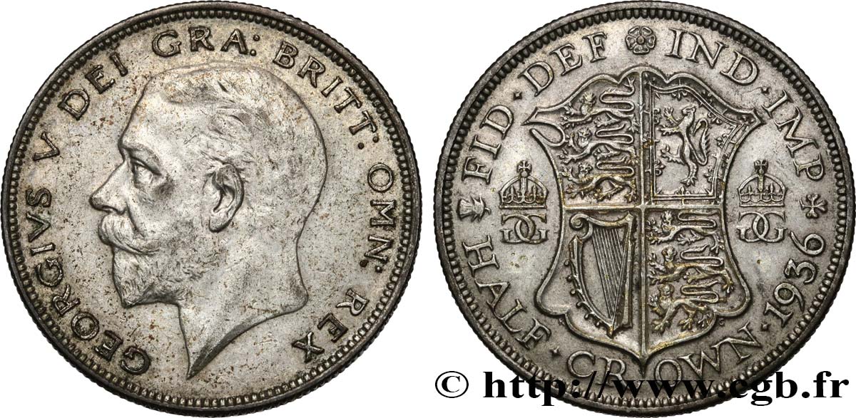 ROYAUME-UNI 1/2 Crown Georges V 1936  TTB 