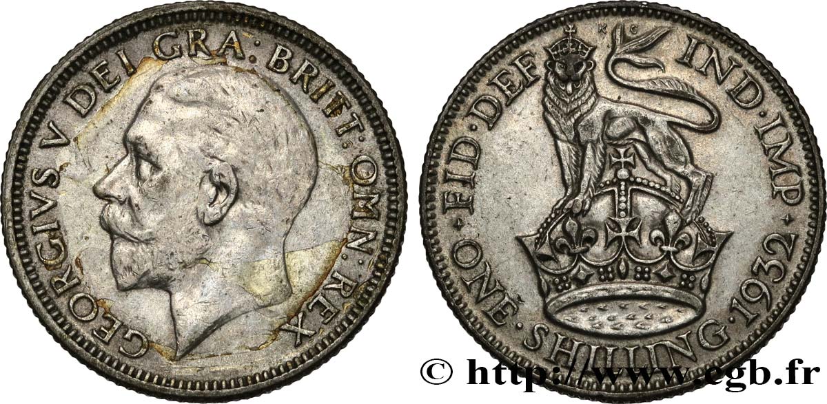 ROYAUME-UNI 1 Shilling Georges V 1932  TTB 