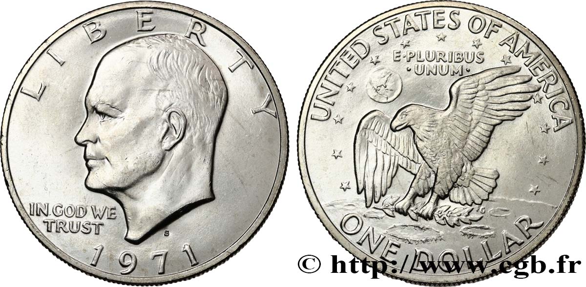 ÉTATS-UNIS D AMÉRIQUE 1 Dollar Eisenhower 1971 San Francisco - S SPL 