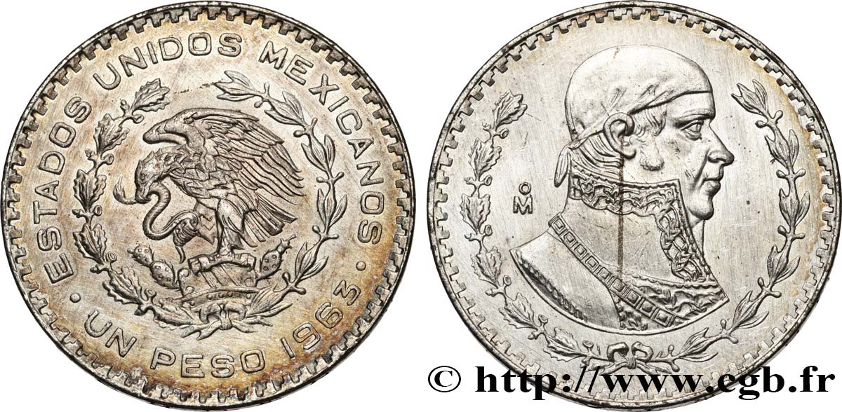 MEXICO 1 Peso Jose Morelos y Pavon 1963 Mexico AU 