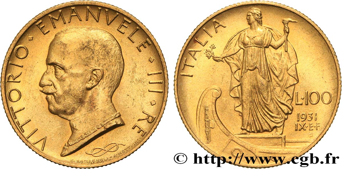 ITALIEN - ITALIEN KÖNIGREICH - VIKTOR EMANUEL III. 100 Lire, an IX 1931 Rome VZ 
