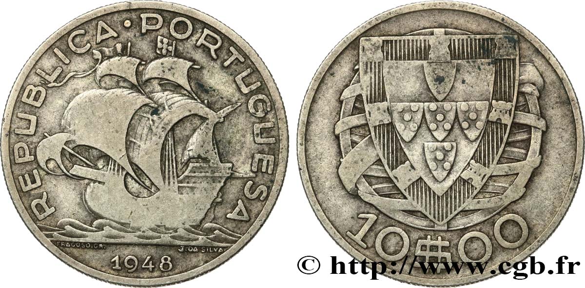 PORTUGAL 10 Escudos 1948  fVZ 