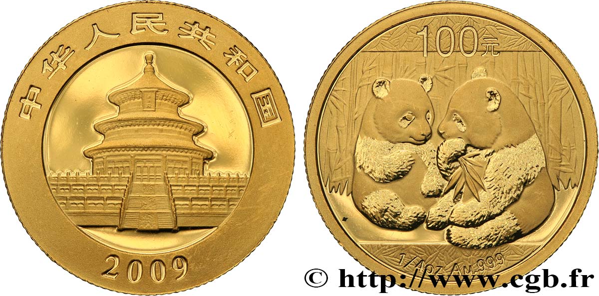 CHINA 100 Yuan Proof Panda 2009  MS 