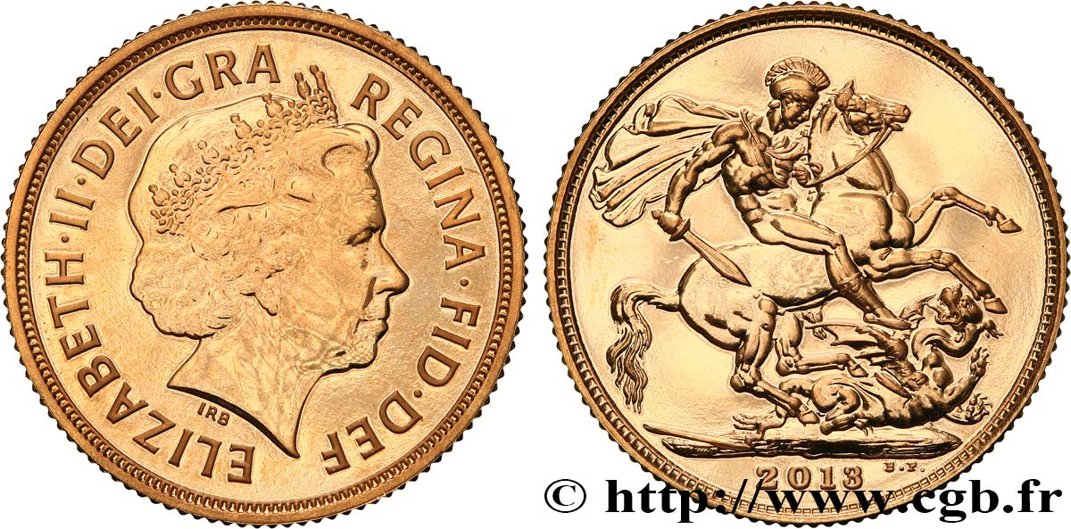 VEREINIGTEN KÖNIGREICH 1 Souverain Élisabeth II 4e effigie 2013 Royal Mint fST 