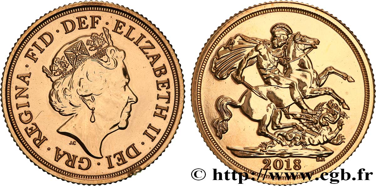 REGNO UNITO 1 Souverain Élisabeth II 4e effigie 2018 Royal Mint MS 