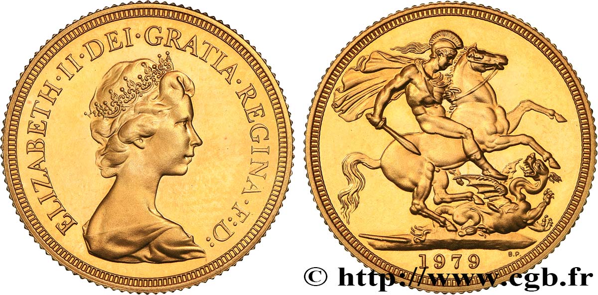 REGNO UNITO 1 Souverain Élisabeth II 2e effigie 1979 Royal Mint, Llantrisant MS 