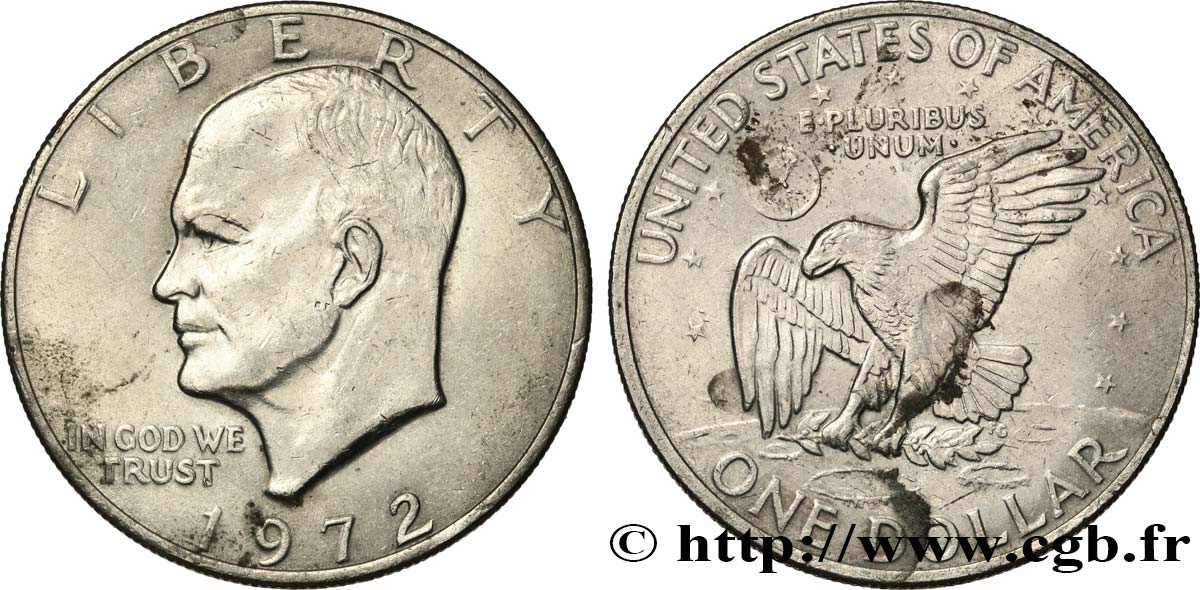 UNITED STATES OF AMERICA 1 Dollar Eisenhower 1972 Philadelphie XF 