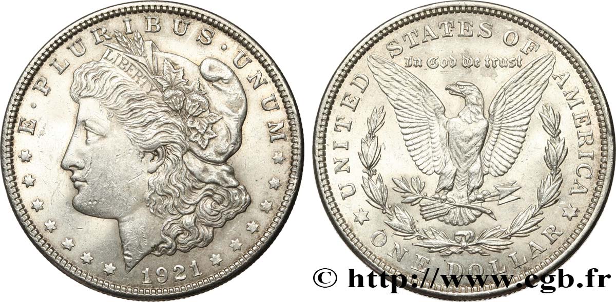 ÉTATS-UNIS D AMÉRIQUE 1 Dollar type Morgan 1921 Philadelphie TTB/TTB+ 