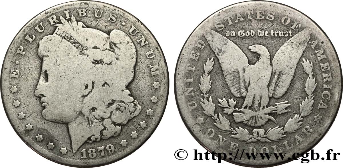 ÉTATS-UNIS D AMÉRIQUE 1 Dollar type Morgan 1879 Philadelphie TB 