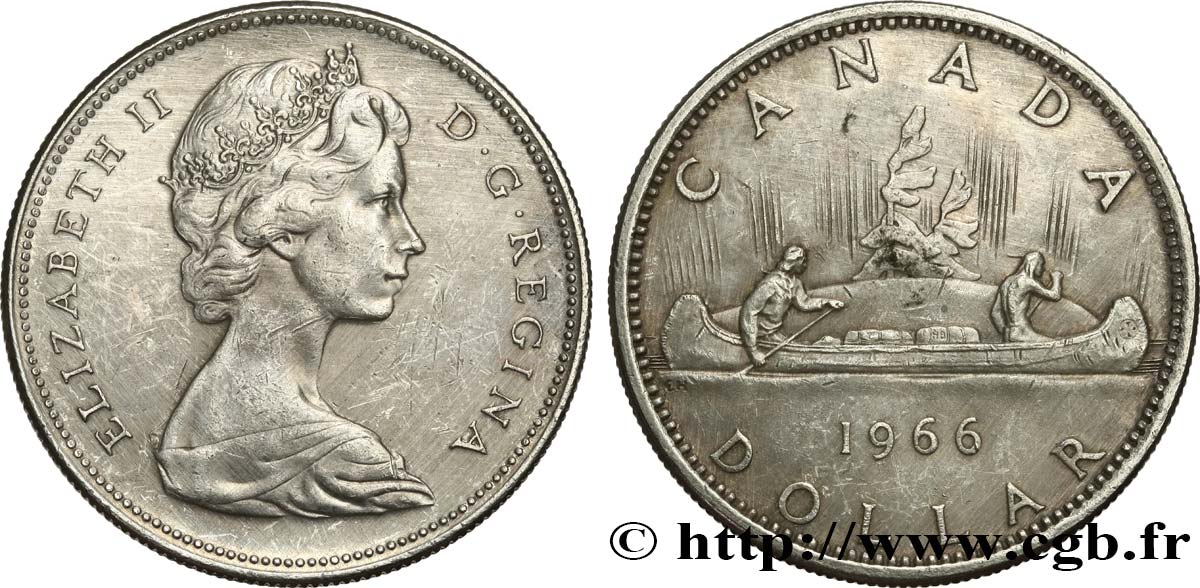 KANADA 1 Dollar Elisabeth II 1966  VZ 