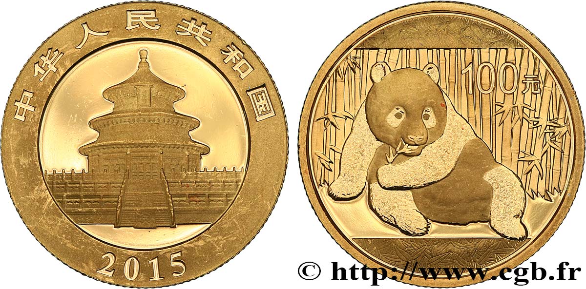 CHINE 100 Yuan Panda 2015  SPL 