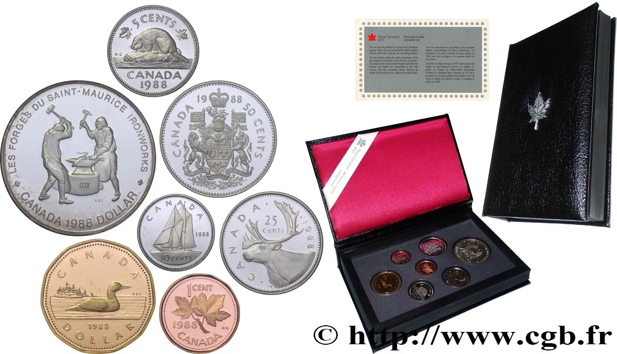 CANADA Série Proof 7 monnaies 1988  FDC 