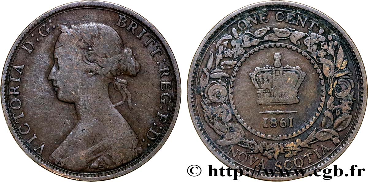 CANADA - NOUVELLE ÉCOSSE 1 Cent Victoria 1861  TB/TTB+ 