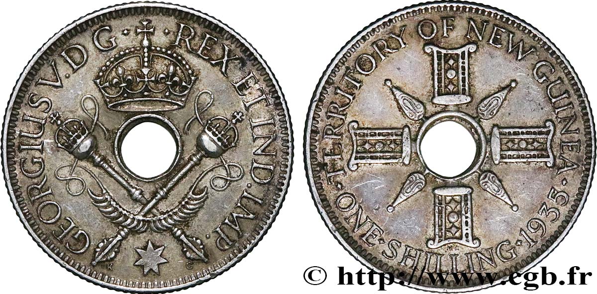 NUEVA GUINEA 1 Shilling frappe au nom de Georges V 1935  MBC+ 