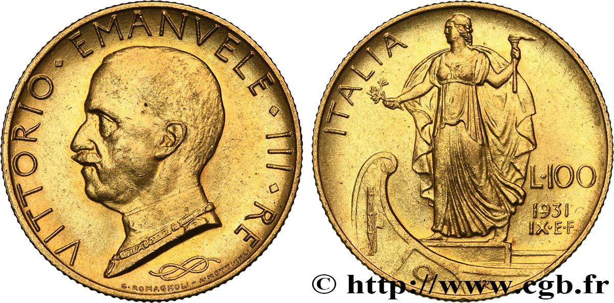 ITALIE - ROYAUME D ITALIE - VICTOR-EMMANUEL III 100 Lire, an IX 1931 Rome SUP 
