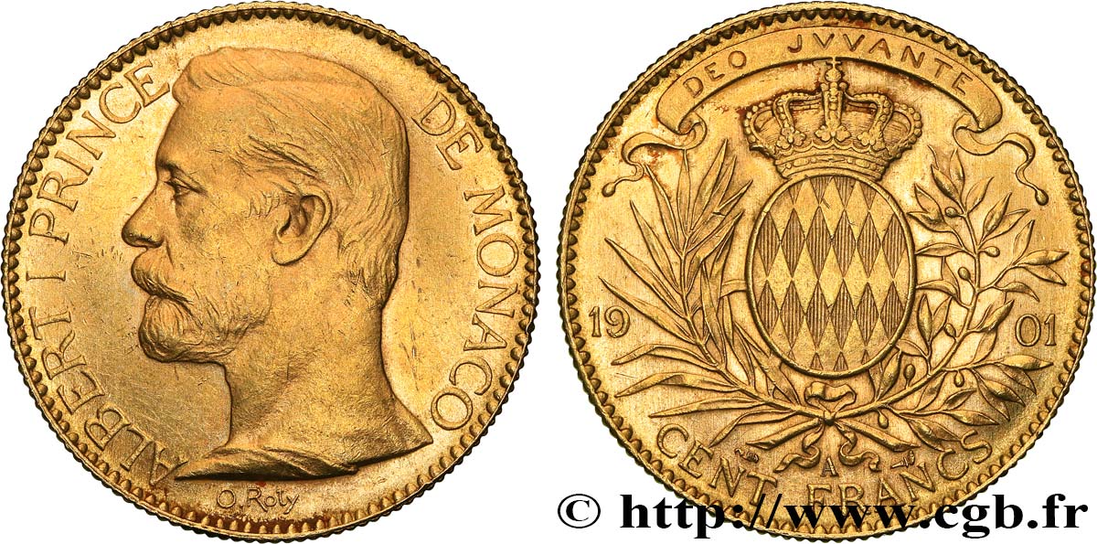 MONACO - PRINCIPAUTÉ DE MONACO - ALBERT Ier 100 Francs 1901 Paris SC 