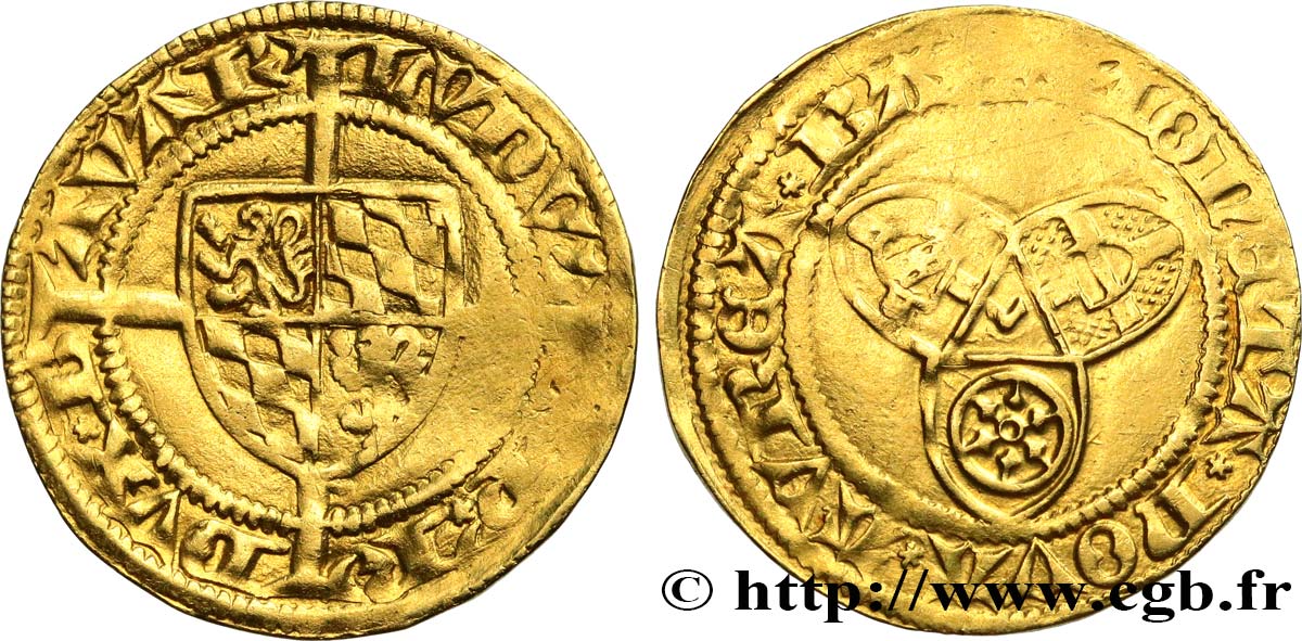 GERMANY - HOLY ROMAN EMPIRE - PALATINAT- LUDWIG IV Florin d or ou gulden n.d. Schwaben BC+ 