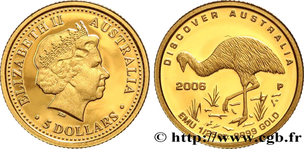 AUSTRALIA 5 Dollars Proof (1/25 Once) Émeu 2003  MS 