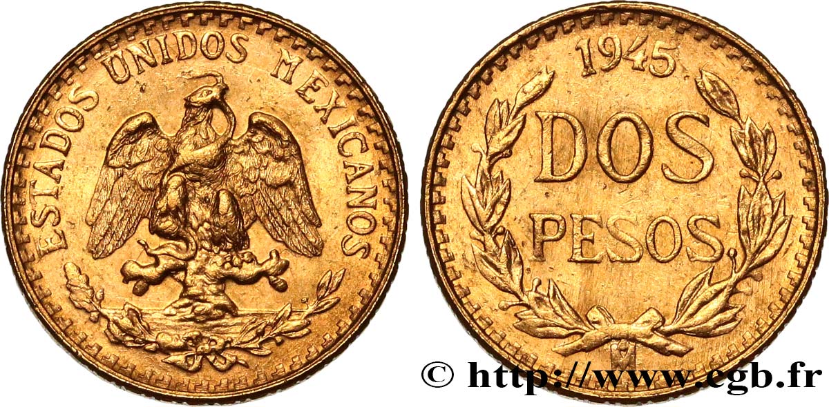 MEXIKO 2 Pesos or 1945 Mexico fST 