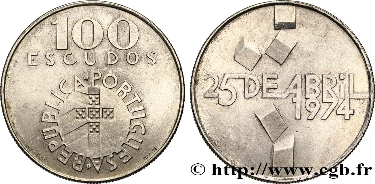 PORTUGAL 100 Escudos 2e anniversaire révolution des oeillets 1976  SUP 