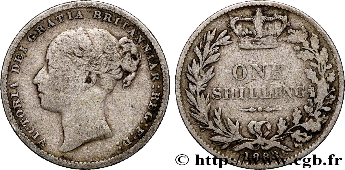 UNITED KINGDOM 1 Shilling Victoria 1883  VF 