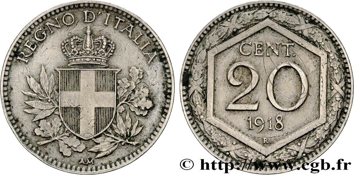 ITALIE 20 Centesimi 1918 Rome TTB 