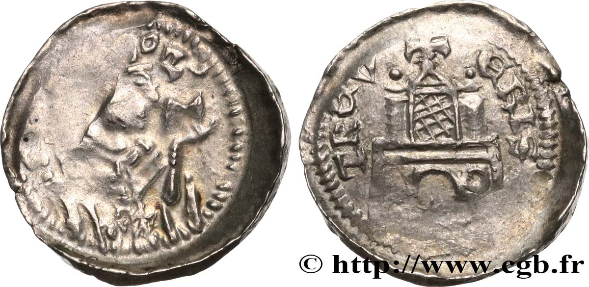 ALLEMAGNE - ÉVÊCHÉ DE TRÈVES - ARNOLD II D ISENBOURG Denier ou Pfennig n.d. Trèves TTB+ 