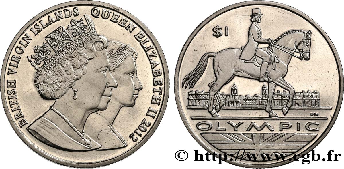 BRITISH VIRGIN ISLANDS 1 Dollar ‘proof’ Jeux Olympiques de Londres - Dressage 2012 Pobjoy Mint MS 