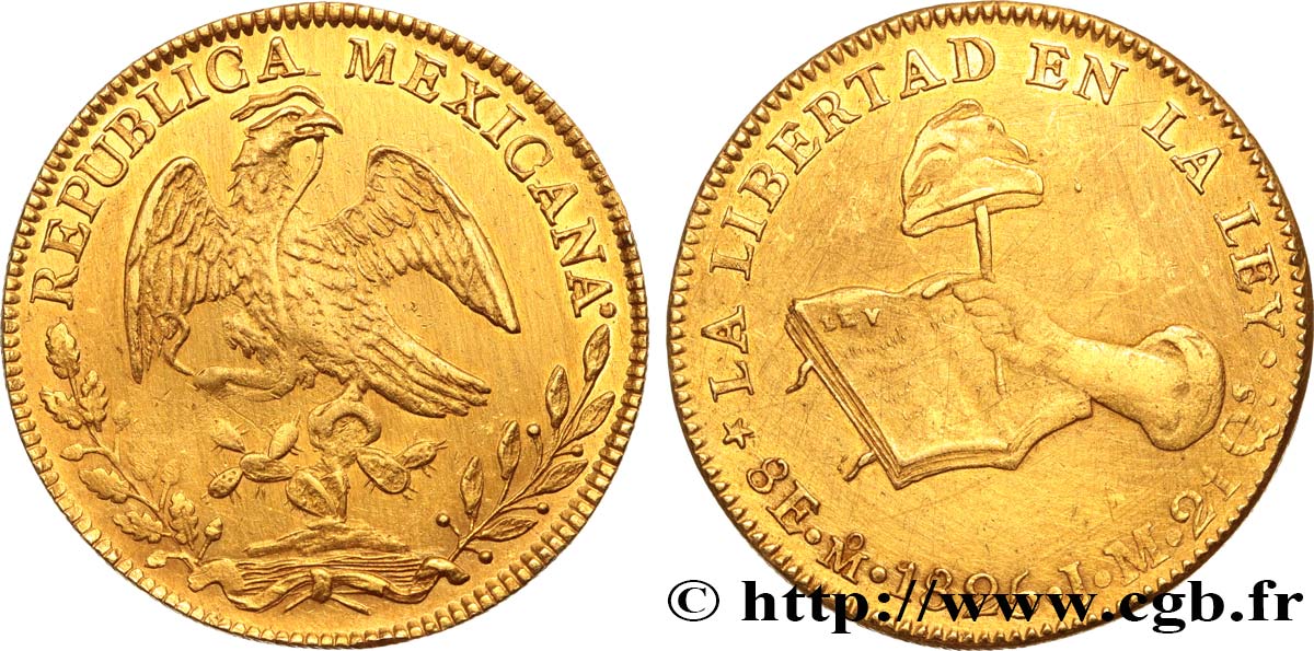MEXICO - REPUBLIC 8 Escudos 1825 Mexico AU 