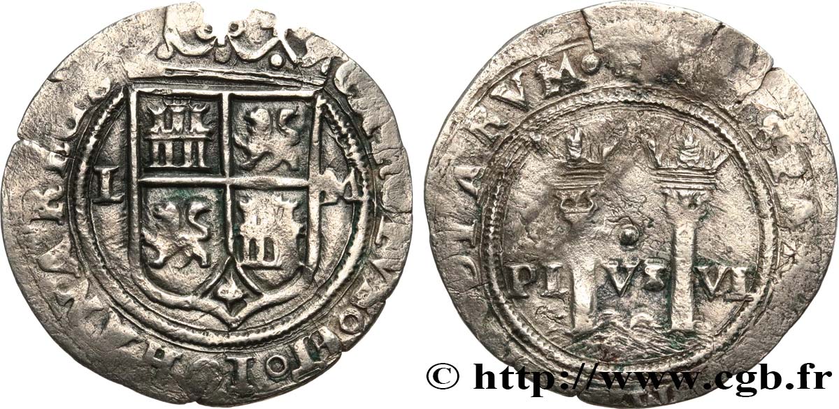 SPAIN - KINGDOM OF SPAIN - JOANNA AND CHARLES 1 Real d’argent n.d. Mexico VF 