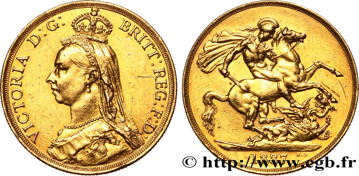 GRAN BRETAGNA - VICTORIA 2 Pounds (2 Livres) “buste du jubilé” 1887 Londres BB 