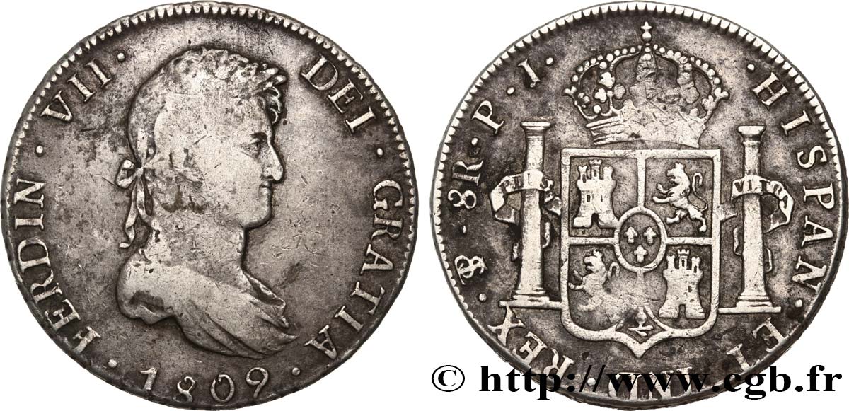 SPAIN 8 Reales Ferdinand VII 1809 Potosi VF 