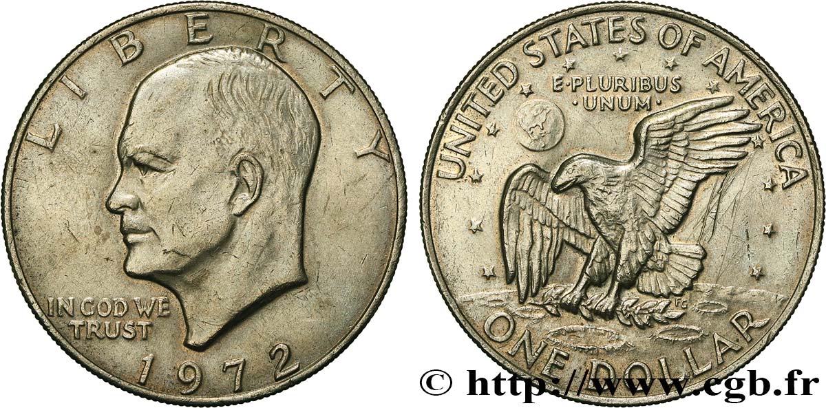 STATI UNITI D AMERICA 1 Dollar Eisenhower 1972 Philadelphie BB 