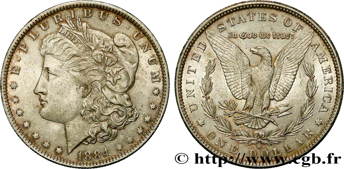 ÉTATS-UNIS D AMÉRIQUE 1 Dollar Morgan 1884 Nouvelle-Orléans TTB+ 