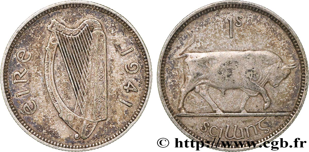 IRELAND REPUBLIC 1 Shilling 1941  VF 